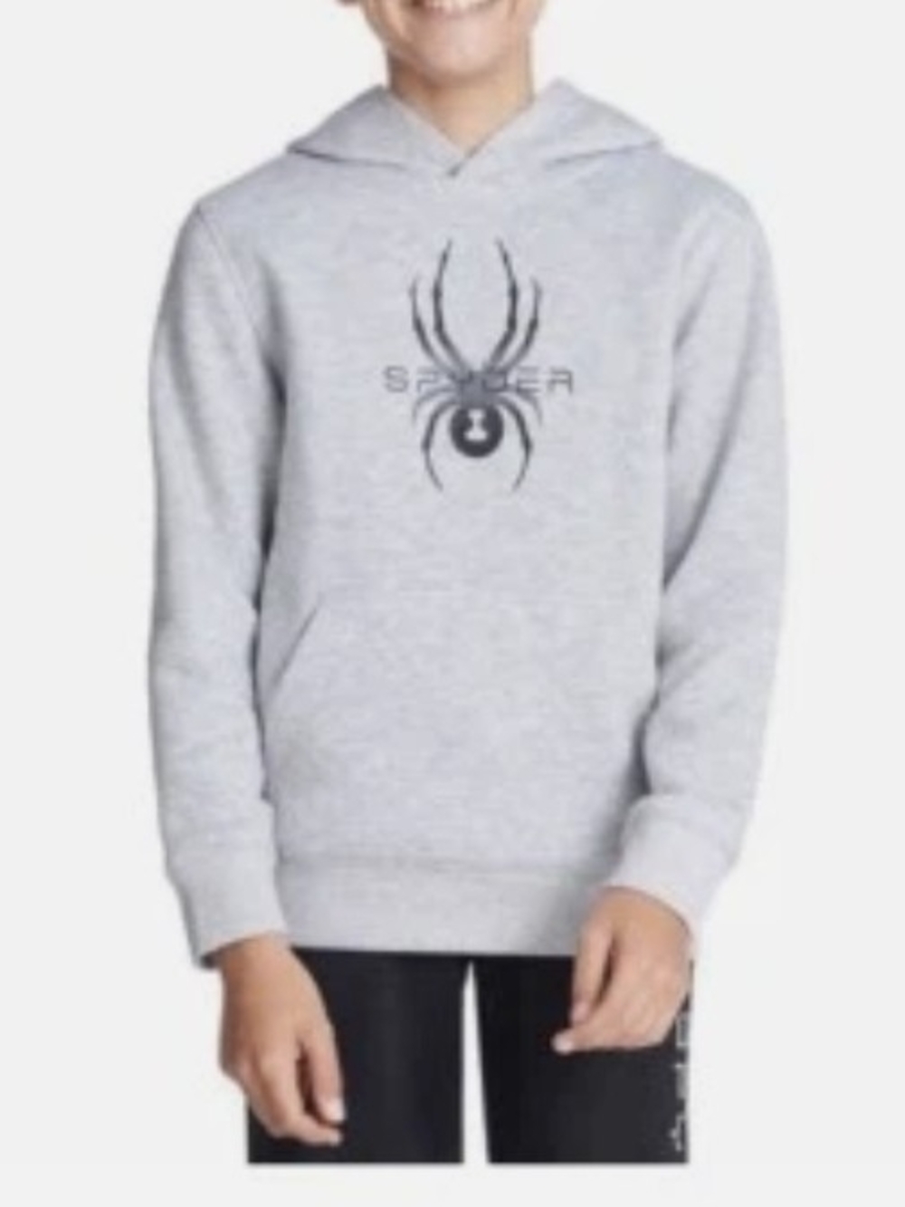 Spyder Gray Crewneck Hoodie with Black Spider Logo